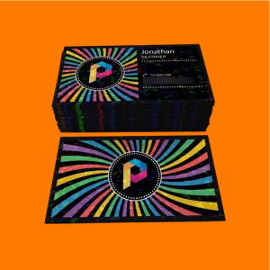 Cartão de visita - Holográfico Couchê 250g Padrão 8,8x4,8cm 4x4 - Frente e verso Laminação holográfica Corte reto 