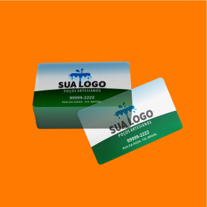 Cartão de visita em PVC PVC 0,30mm Translúcido 8,6x4,7cm 4x0 - Somente frente Translúcido  