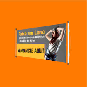 Faixa Lona 440g  4x0 Somente frente Brilho  